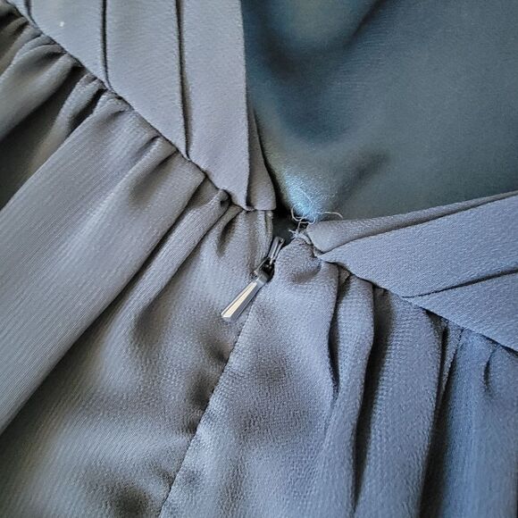 Theia Allison Backless Halter High Neck Bridesmaid Dress in Denim Slate Blue - Picture 9 of 13